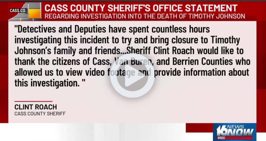 Cop saying they have worked long and hard to solve the Timothy Johnson case.