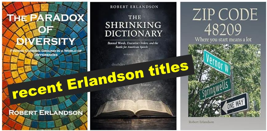 showing covers of three recent Erlandson titles, including the Paradox of Diversity