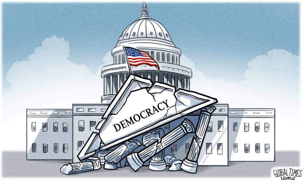 American democracy is in a heaping mess, as drawn here