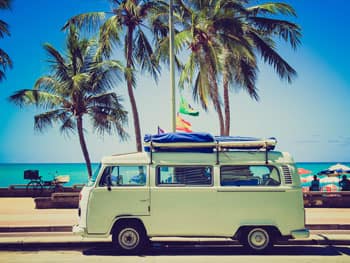 the iconic Volkswagen van is a representation of Nomadic Adventure